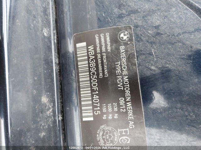 2013 Bmw 335i Xdrive მანქანა იყიდება აუქციონზე, vin: WBA3B9C50DF140715, აუქციონის ნომერი: 12582873