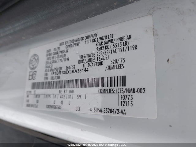 1FTBR1X8XLKA33144 Ford Transit T-250