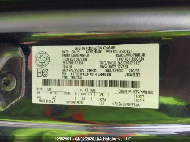 Ford F-150 Xlt 2015 1FTEX1EPXFKE44688 Image 10
