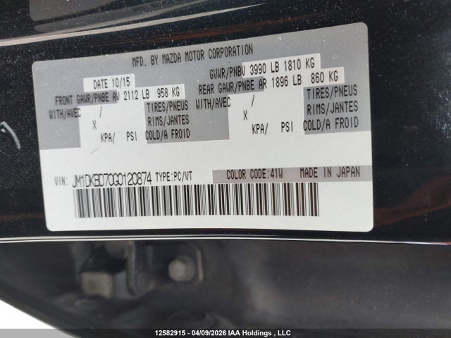 JM1DKBD70G0120874 Mazda Cx-3 Grand Touring
