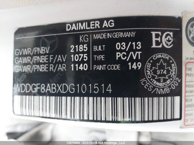 Продажа на аукционе авто 2013 Mercedes-benz C 300 4matic, vin: WDDGF8ABXDG101514, номер лота: 12578484