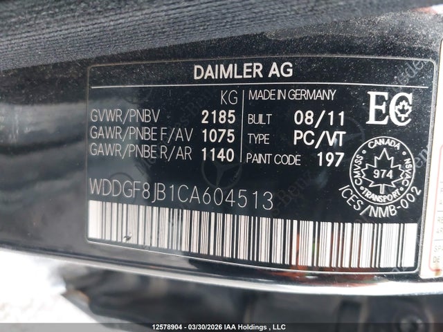 Aukcja sprzedaży 2012 Mercedes-benz C 350 4matic, vin: WDDGF8JB1CA604513, numer aukcji: 12578904