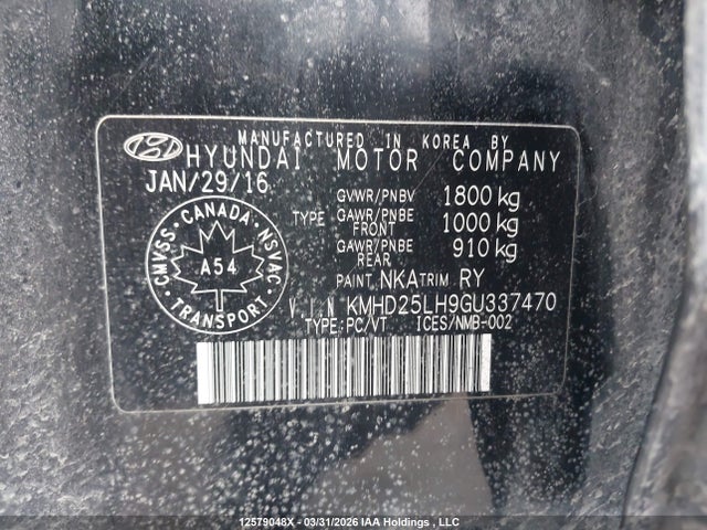 KMHD25LH9GU337470 Hyundai Elantra Gt Gl