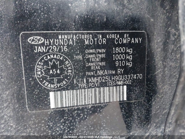 KMHD25LH9GU337470 Hyundai Elantra Gt Gl