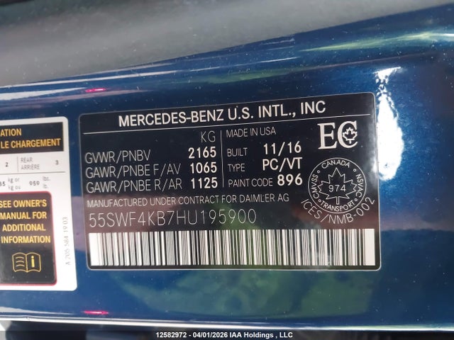 55SWF4KB7HU195900 Mercedes-Benz C 300 4matic