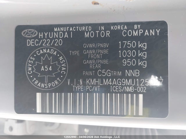 KMHLM4AG9MU125027 Hyundai ELANTRA SEL