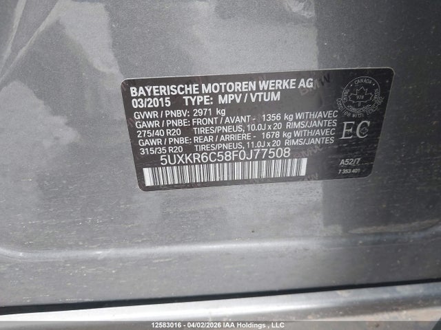 5UXKR6C58F0J77508 BMW X5 Xdrive50i