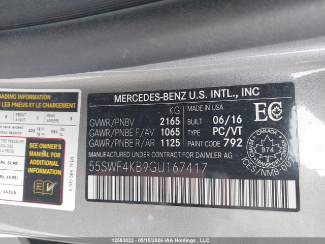 55SWF4KB9GU167417 Mercedes-Benz C 300 4matic