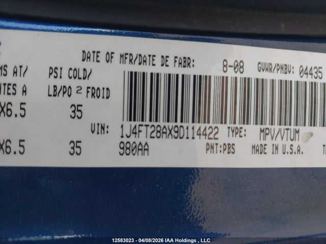 Aukcja sprzedaży 2009 Jeep Patriot Sport/north, vin: 1J4FT28AX9D114422, numer aukcji: 12583023