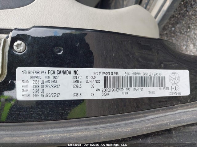 Продажа на аукционе авто 2016 Chrysler Town & Country Touring L, vin: 2C4RC1CGXGR285674, номер лота: 12583038