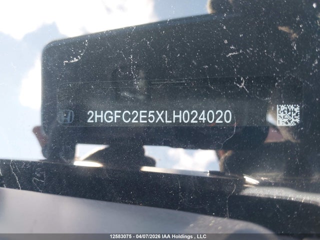 Aukcja sprzedaży 2020 Honda Civic Lx, vin: 2HGFC2E5XLH024020, numer aukcji: 12583075