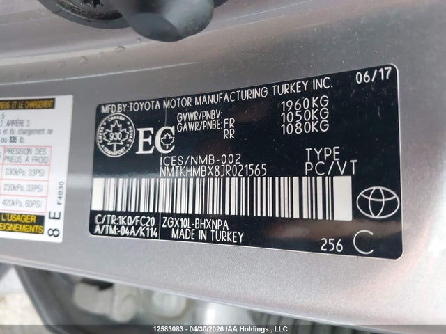 12583083 :رقم المزاد ، NMTKHMBX8JR021565 vin ، 2018 Toyota C-hr Xle مزاد بيع