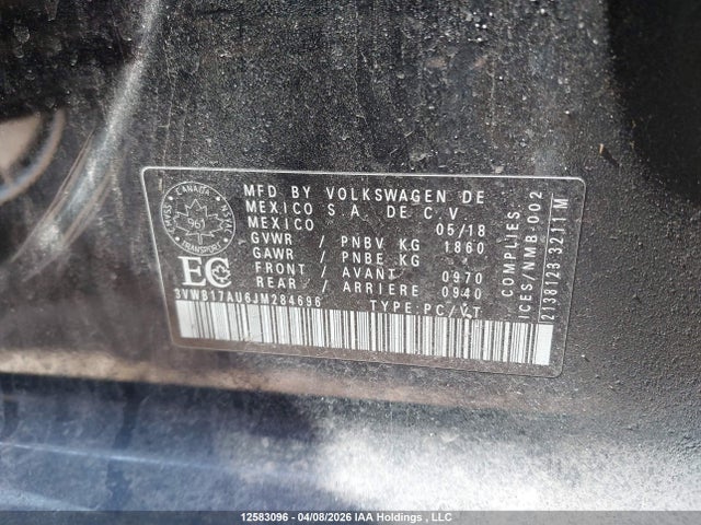 3VWB17AU6JM284696 Volkswagen Golf 1.8 Tsi Comfortline/1.8 Tsi Highline/1.8 Tsi Trendline