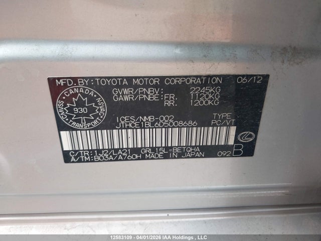 Продаж на аукціоні авто 2013 Lexus Gs 350 350, vin: JTHCE1BL6D5008686, номер лоту: 12583109