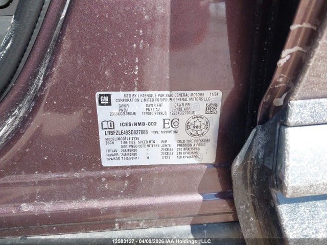 Продаж на аукціоні авто 2025 Buick Envision Sport Touring Awd, vin: LRBFZLE49SD027088, номер лоту: 12583127