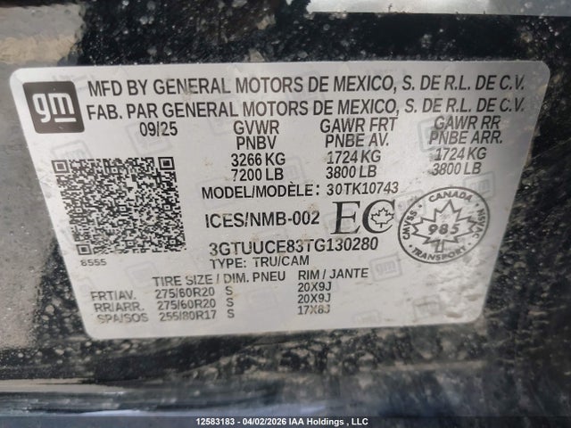 GMC Sierra K1500 Elevation 2026 3GTUUCE83TG130280 Image 19