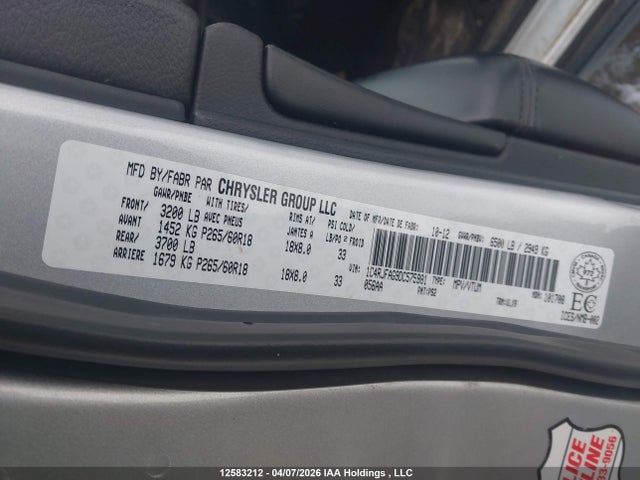 12583212 :رقم المزاد ، 1C4RJFAG9DC575981 vin ، 2013 Jeep Grand Cherokee Laredo مزاد بيع