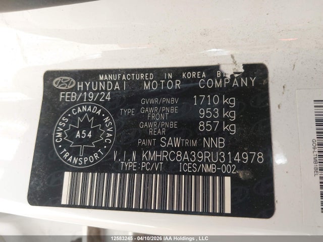 Продаж на аукціоні авто 2024 Hyundai Venue Sel/limited, vin: KMHRC8A39RU314978, номер лоту: 12583245
