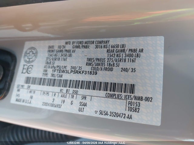 Ford F-150 Xlt 2024 1FTEW3LP5RKF31839 Image 18