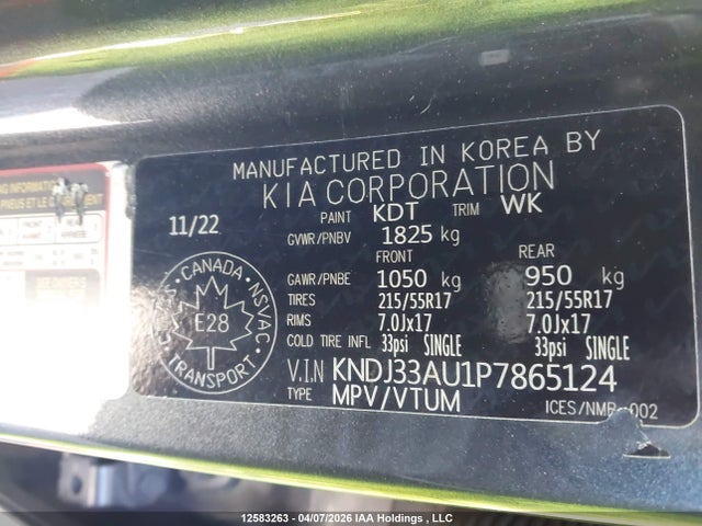 Продажа на аукционе авто 2023 Kia Soul Ex/ex Premium/ex+, vin: KNDJ33AU1P7865124, номер лота: 12583263