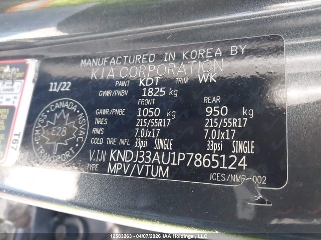 Продажа на аукционе авто 2023 Kia Soul Ex/ex Premium/ex+, vin: KNDJ33AU1P7865124, номер лота: 12583263