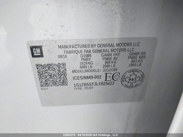 1G1ZB5ST3LF025622 Chevrolet Malibu