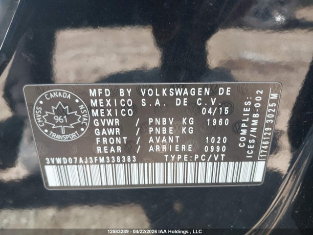 3VWD07AJ3FM338383 Volkswagen Jetta