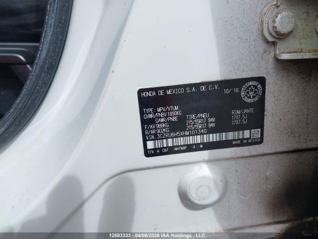 Aukcja sprzedaży 2017 Honda Hr-v Ex, vin: 3CZRU6H5XHM101340, numer aukcji: 12583333