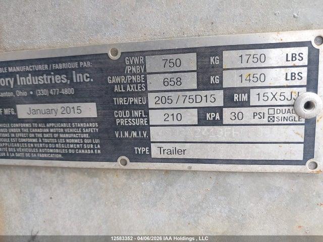 Gregory Attenuator Trailer 2015 4S93A2419FH089902 Image 9