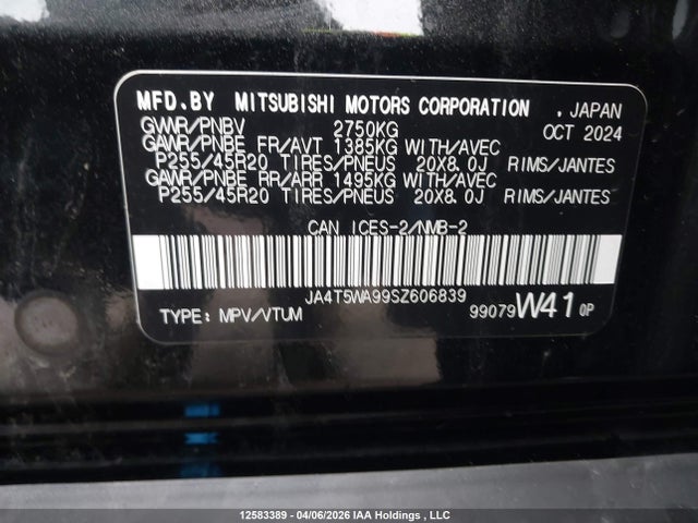 JA4T5WA99SZ606839 Mitsubishi Outlander Sel