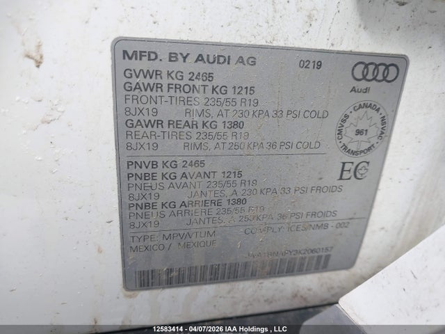 WA1BNAFY3K2060157 Audi Q5