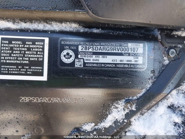 2BPSDARG9RV000107 Skidoo Skidoo