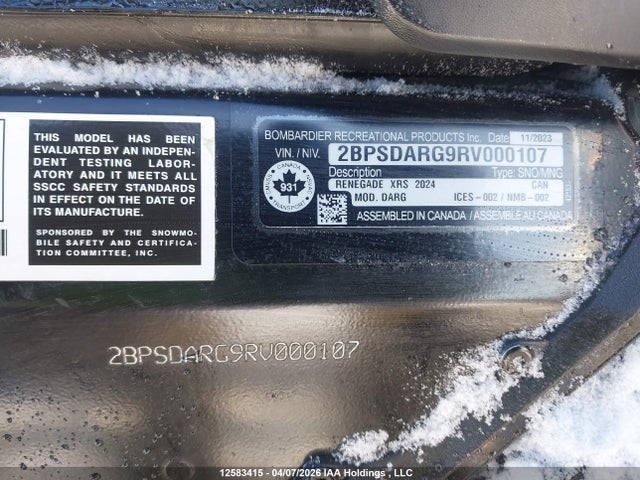 2BPSDARG9RV000107 Skidoo Skidoo