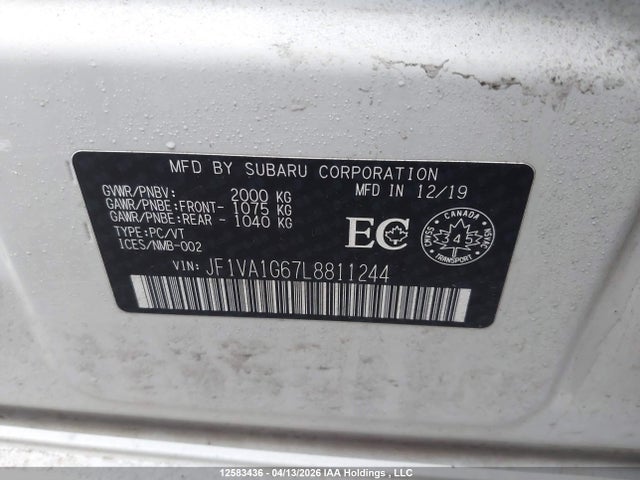 JF1VA1G67L8811244 Subaru Wrx Sport