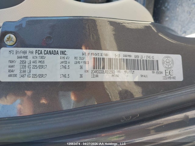 Aukcja sprzedaży 2018 Dodge Grand Caravan, vin: 2C4RDGDG9JR312563, numer aukcji: 12583474