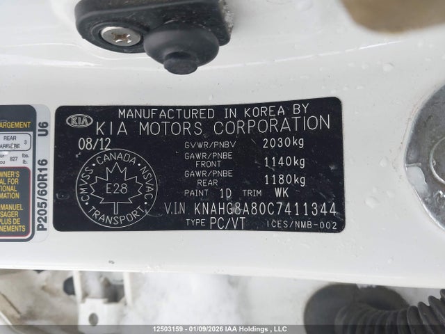 Продажа на аукционе авто 2012 Kia Rondo Lx, vin: KNAHG8A80C7411344, номер лота: 12503159