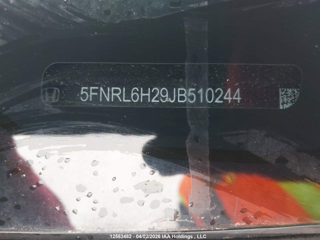 5FNRL6H29JB510244 Honda ODYSSEY LX