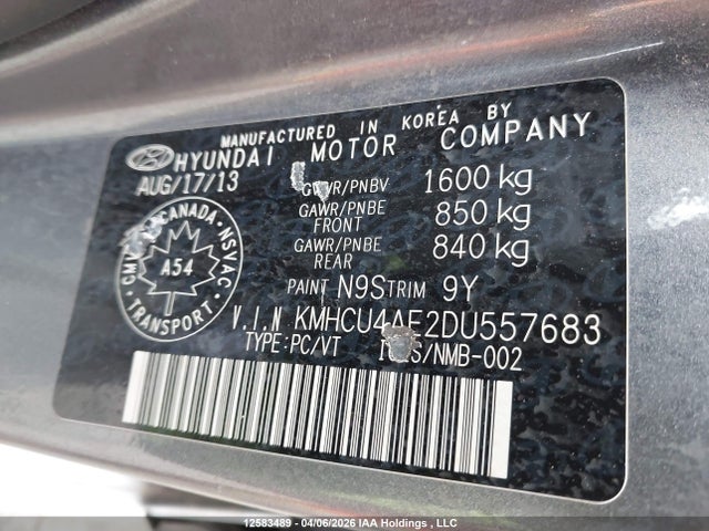 Aukcja sprzedaży 2013 Hyundai Accent Gls, vin: KMHCU4AE2DU557683, numer aukcji: 12583489