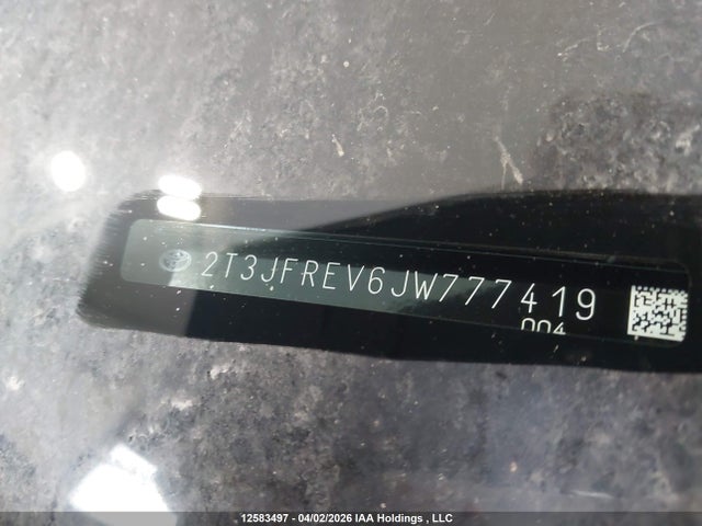 2018 Toyota Rav4 Se მანქანა იყიდება აუქციონზე, vin: 2T3JFREV6JW777419, აუქციონის ნომერი: 12583497