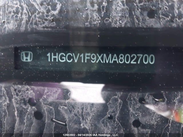 Aukcja sprzedaży 2021 Honda Accord Touring, vin: 1HGCV1F9XMA802700, numer aukcji: 12583502