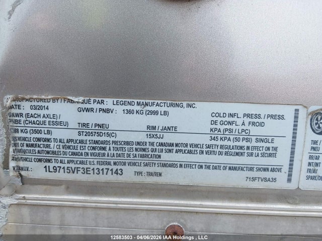 1L9715VF3E1317143 Legend Other