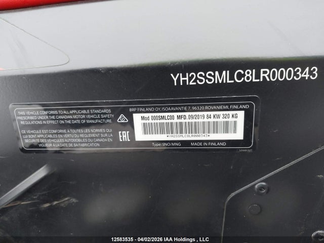 YH2SSMLC8LR000343 Skidoo Skidoo.