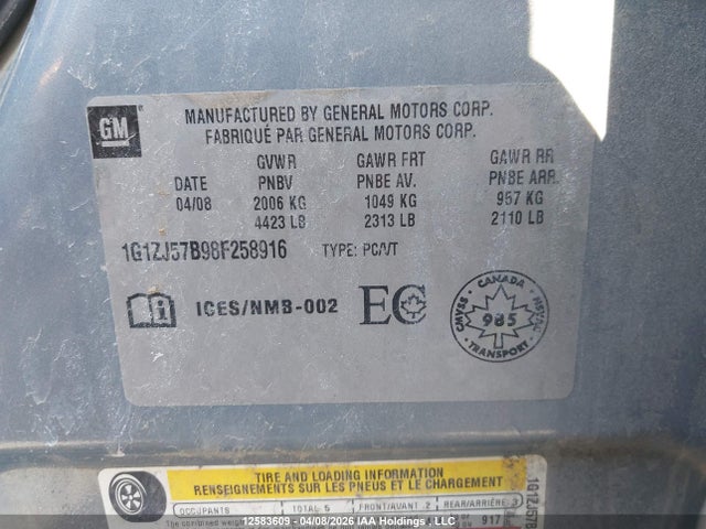 Продаж на аукціоні авто 2008 Chevrolet Malibu 2lt, vin: 1G1ZJ57B98F258916, номер лоту: 12583609