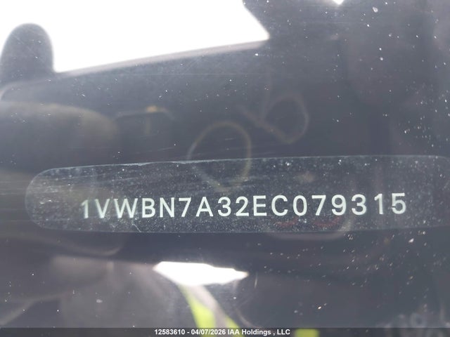 12583610 :رقم المزاد ، 1VWBN7A32EC079315 vin ، 2014 Volkswagen Passat Se مزاد بيع