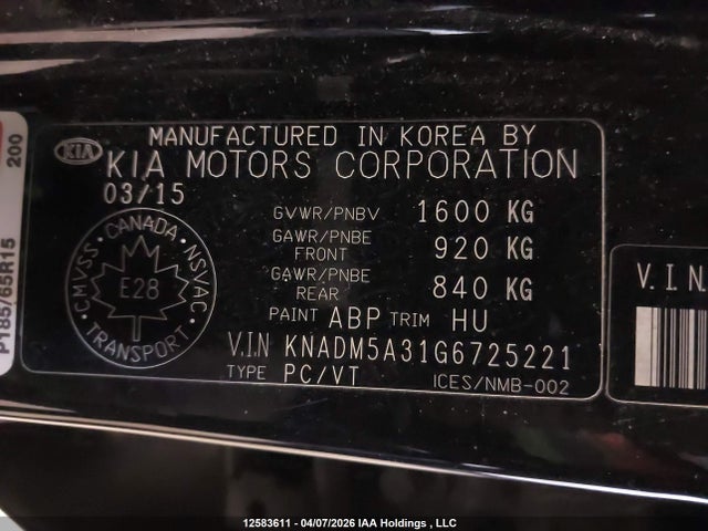 Продаж на аукціоні авто 2016 Kia Rio Ex/ex+ W/sunroof/lx/lx+/lx+ Eco/sx, vin: KNADM5A31G6725221, номер лоту: 12583611