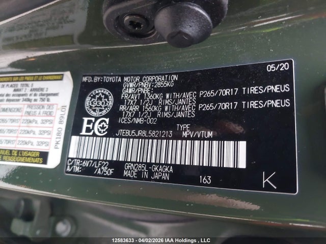 JTEBU5JR8L5821213 Toyota 4runner