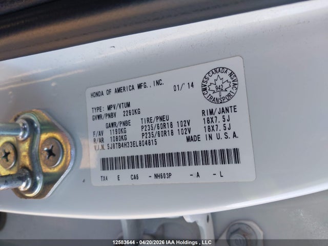 5J8TB4H33EL804815 Acura RDX