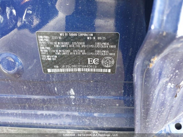 Продажа на аукционе авто 2026 Subaru Forester Limited, vin: JF2SLDRC0TH440618, номер лота: 12583645