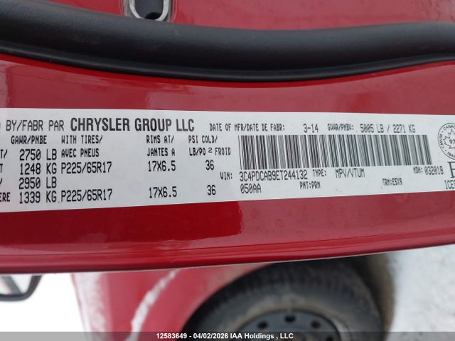 Продаж на аукціоні авто 2014 Dodge Journey Se, vin: 3C4PDCAB9ET244132, номер лоту: 12583649