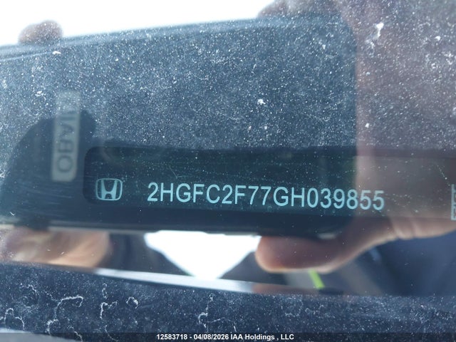 2016 Honda Civic მანქანა იყიდება აუქციონზე, vin: 2HGFC2F77GH039855, აუქციონის ნომერი: 12583718